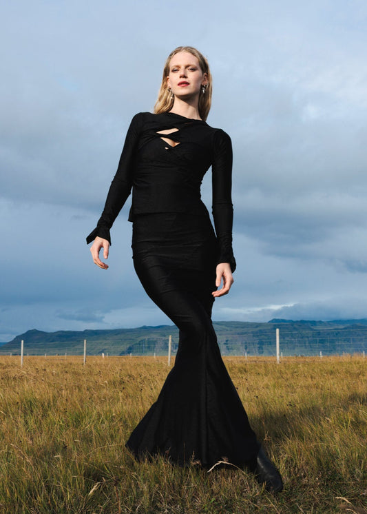 The Twisted Maxi Skirt in Black