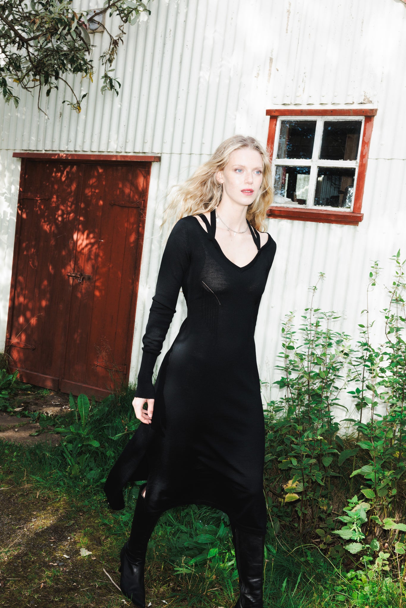 The Tie-Knit Dress - Black