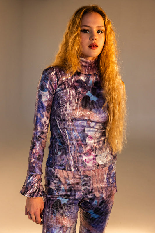 The Sequin Top in Purple Haze