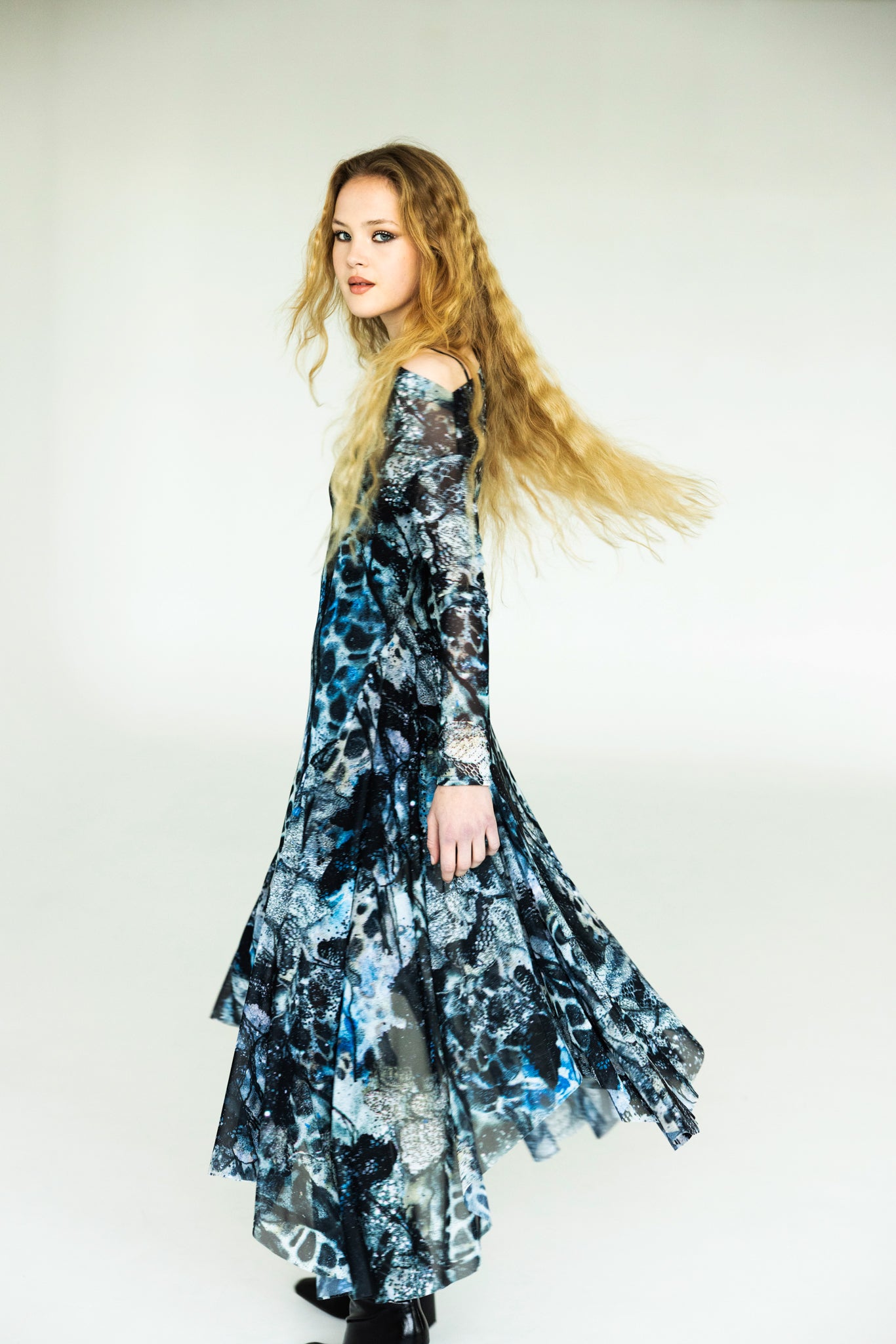 The Iris Dress in Mystic Fog