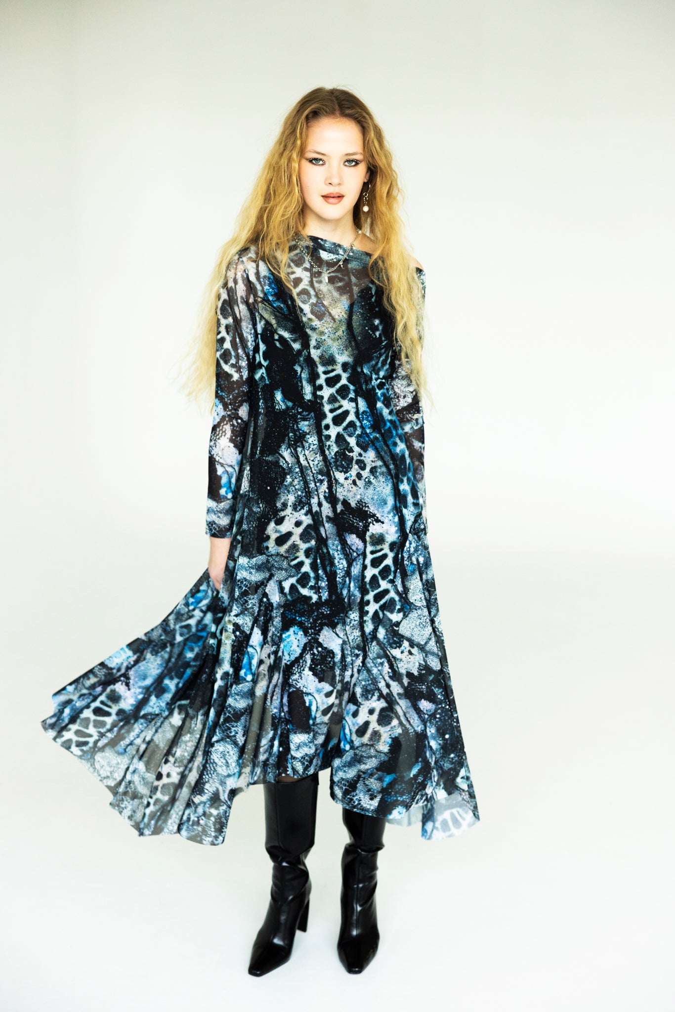 The Iris Dress in Mystic Fog