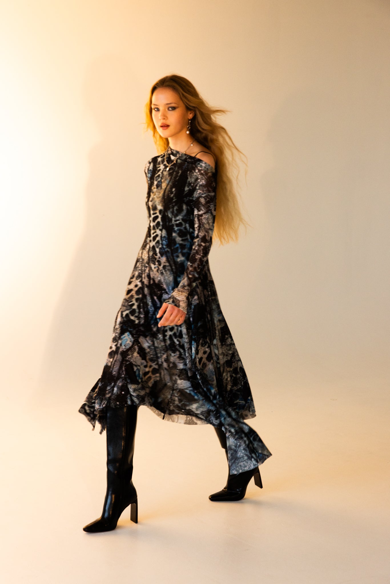 The Iris Dress in Mystic Fog