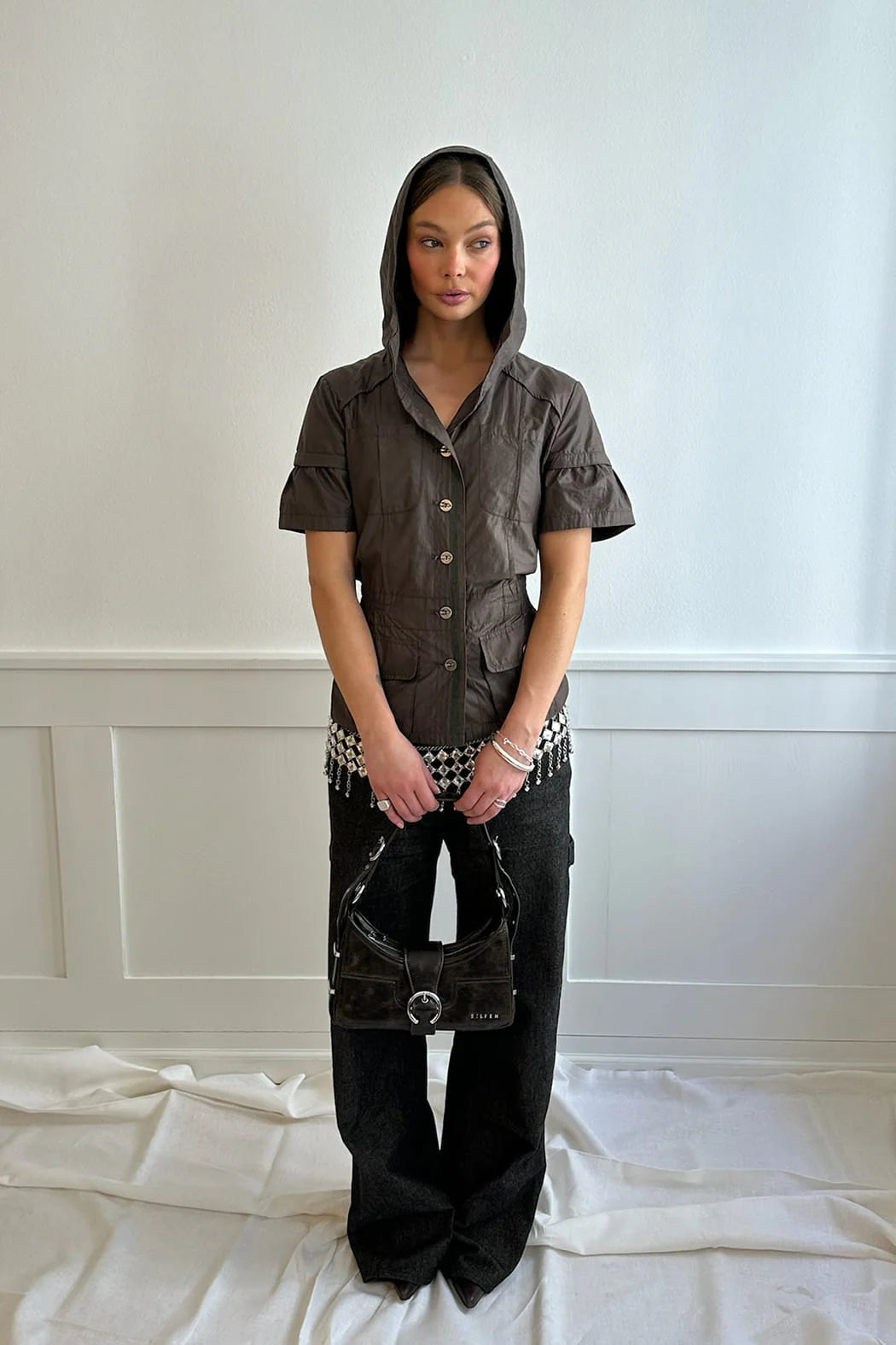 Alba Shoulder Bag - Brown Cracked