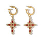 The Aalia Ruby Cross Earrings