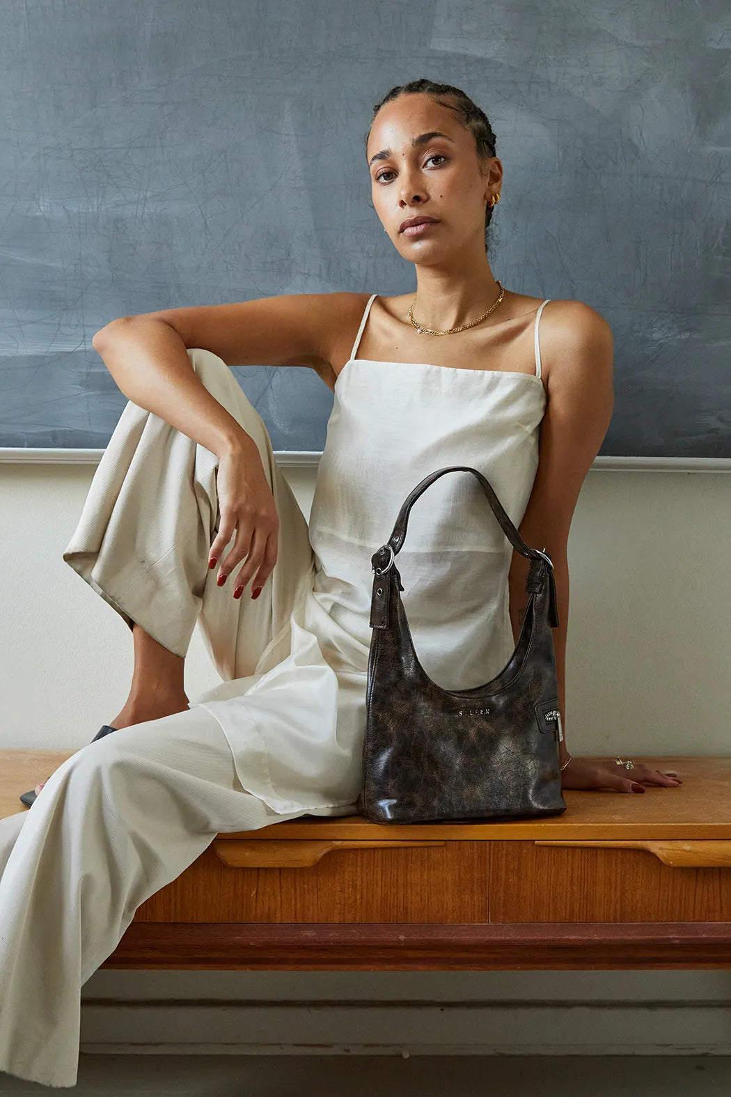 Lotta Shoulder Bag - Brown Cracked