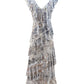 Frill Maxi Dress in Silver Current