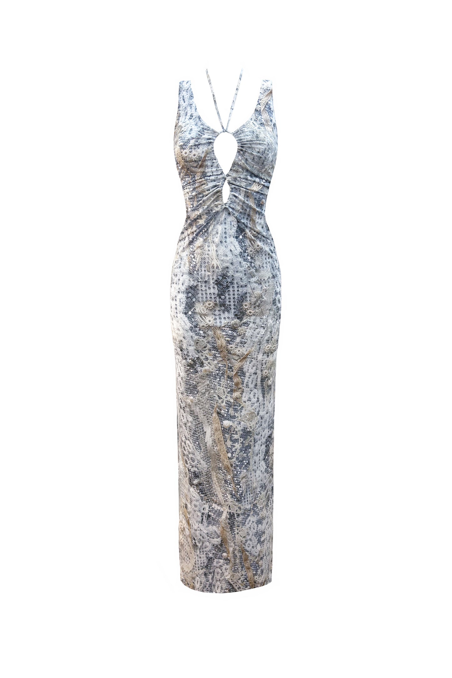 The Knot Maxi Dress in Silver Current