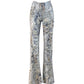The Trousers with Slit in Silver Current