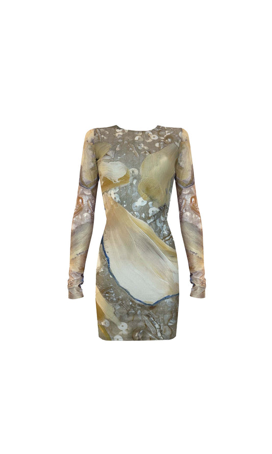 The Short Beige Painting Dress