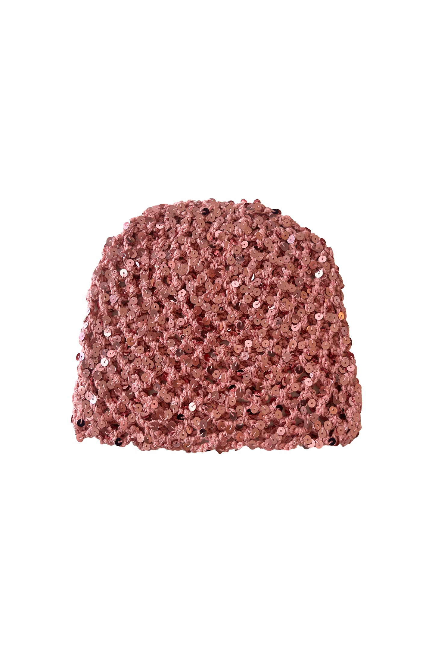 The Sequin Crochet Cap in Pink