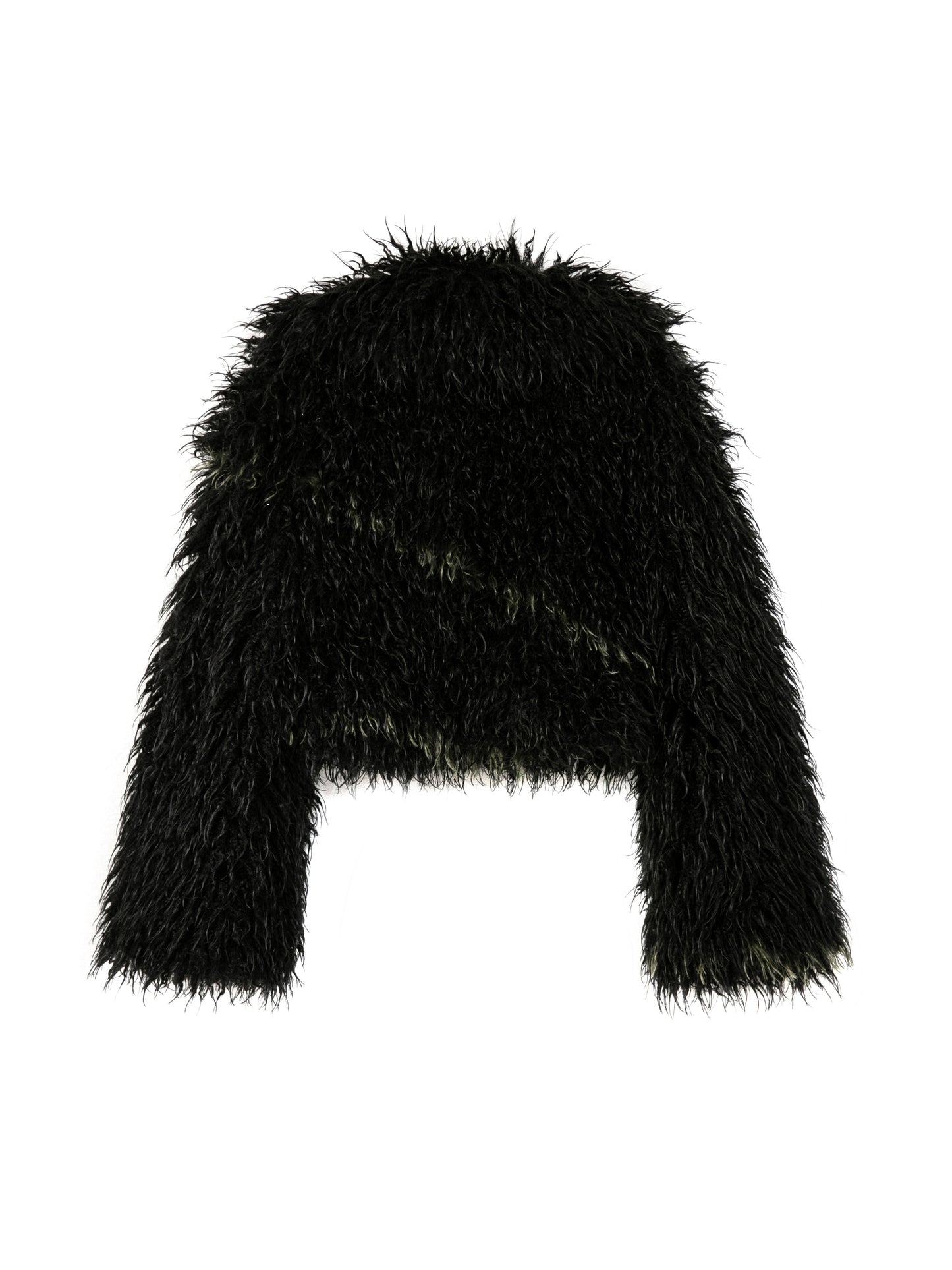 Spun Jacket - Black Green Feather Trim