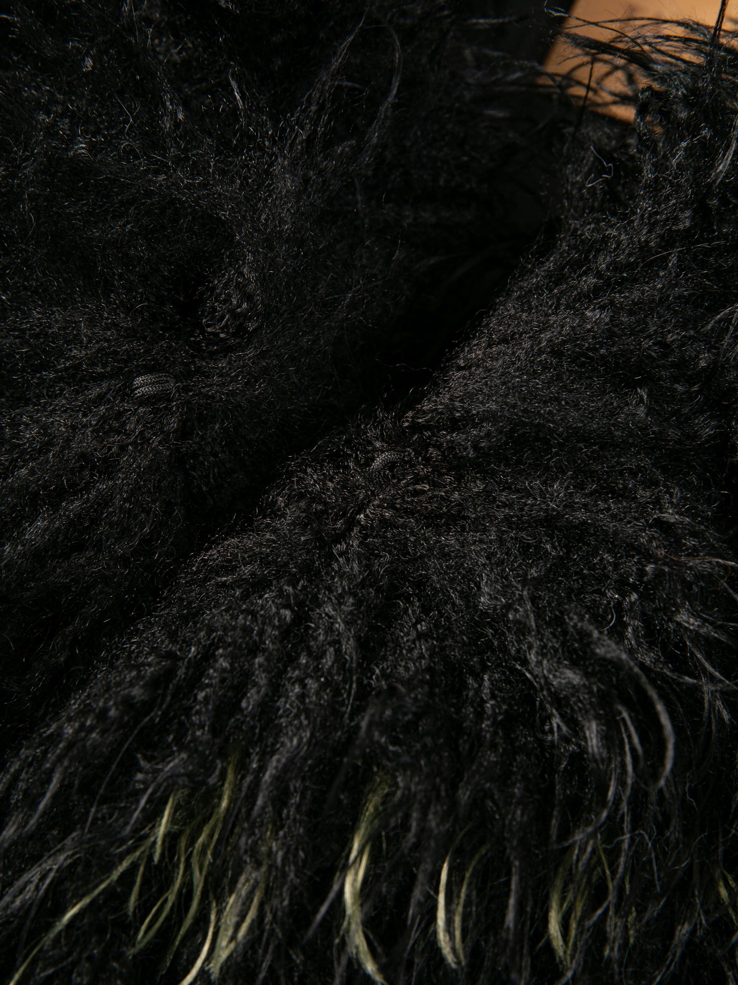 Spun Jacket - Black Green Feather Trim