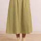 Caspia Volume Midi Skirt Basil Stripe