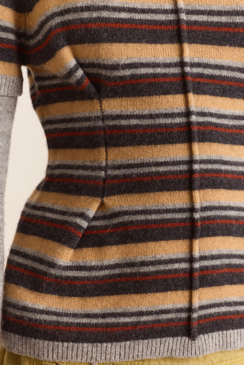 Clara Double Sleeve Merino Wool Jumper - Stripe