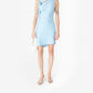 Asymmetric Flower Mini Dress Blue