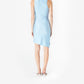 Asymmetric Flower Mini Dress Blue