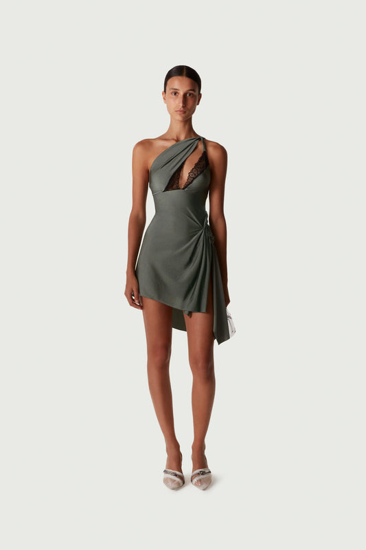 Asymmetric Mini Dress - Sage
