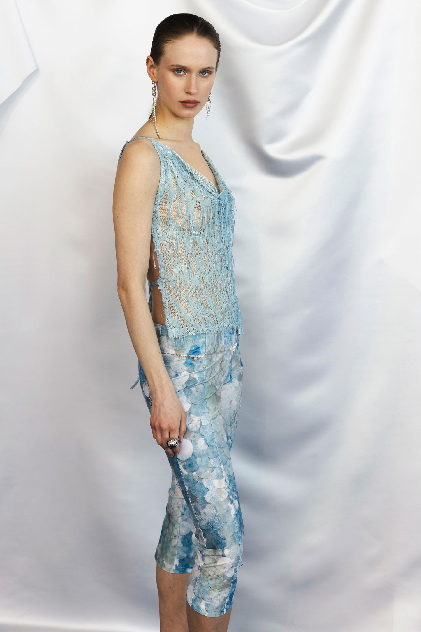 The Capri Trousers in Seashell Sparkle