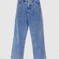 D Denim Wide Trousers Stone Wash Denim