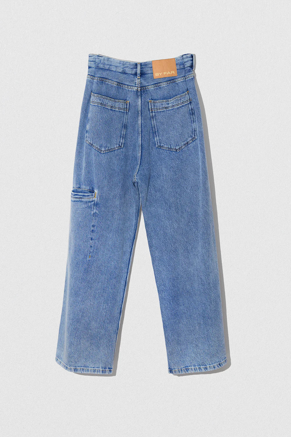 D Denim Wide Trousers Stone Wash Denim