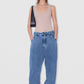 D Denim Wide Trousers Stone Wash Denim