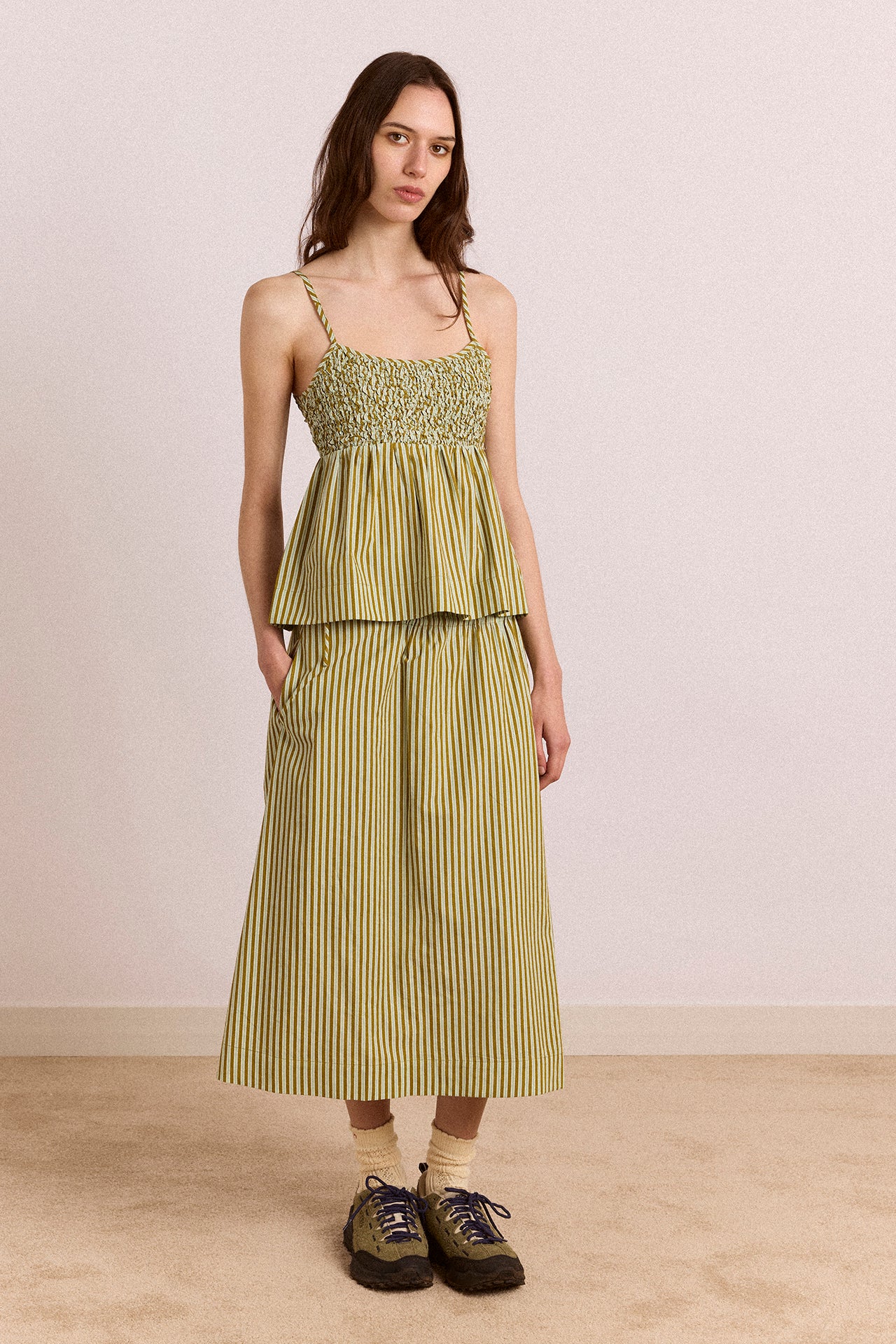 Dinah Cami Basil Stripe