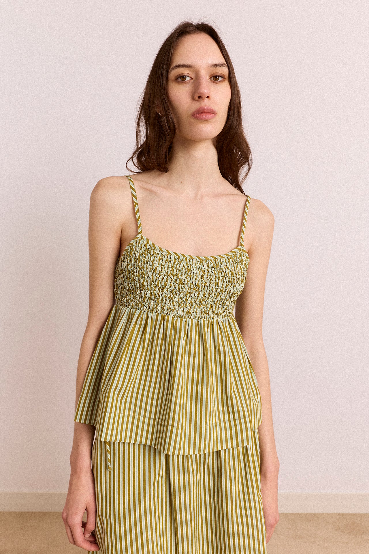 Dinah Cami Basil Stripe