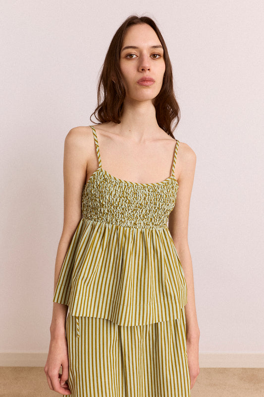Dinah Cami Basil Stripe
