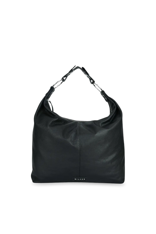 Stevie Shoulder Bag - Black Leather