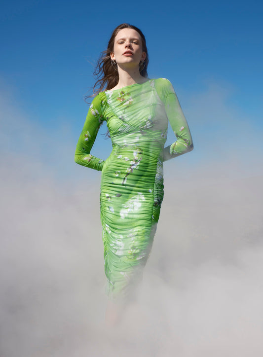 The Wave Dress in Neon Pearl