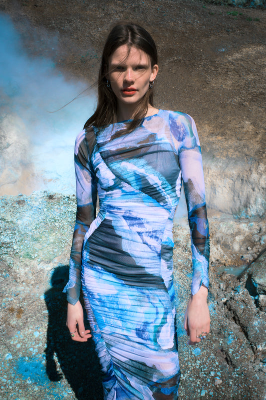 The Wave Dress in Blue Painting