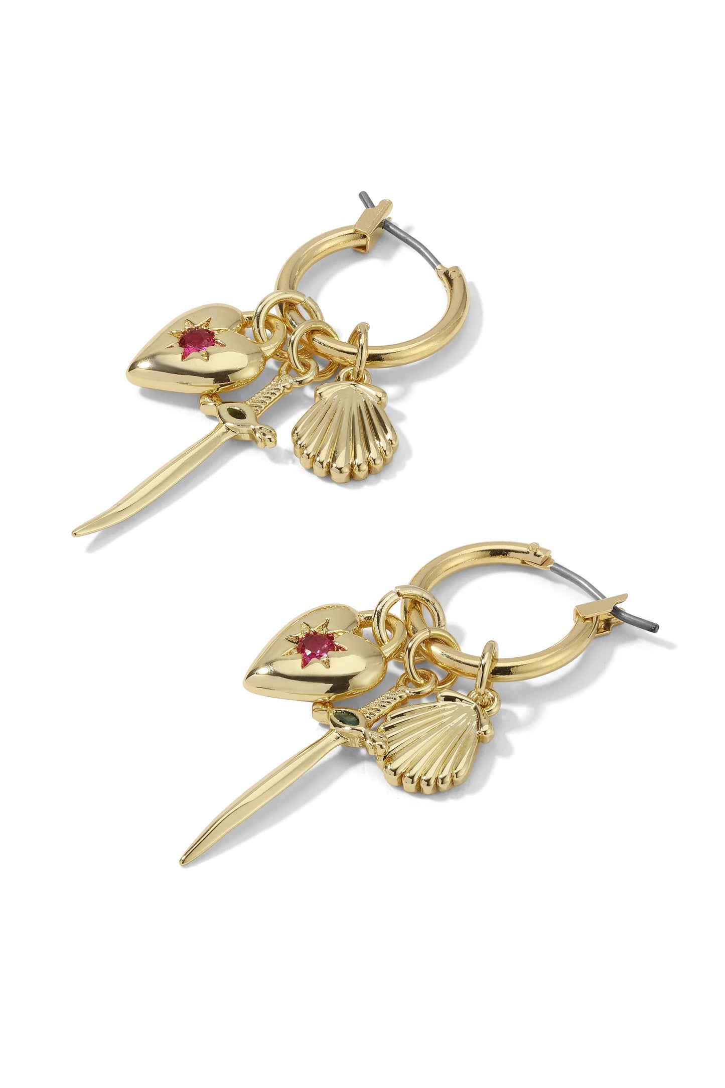 The Aurora Hoop Charm Earrings