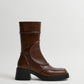 Malene Brown and Black Ankle Boots