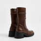 Malene Brown and Black Ankle Boots