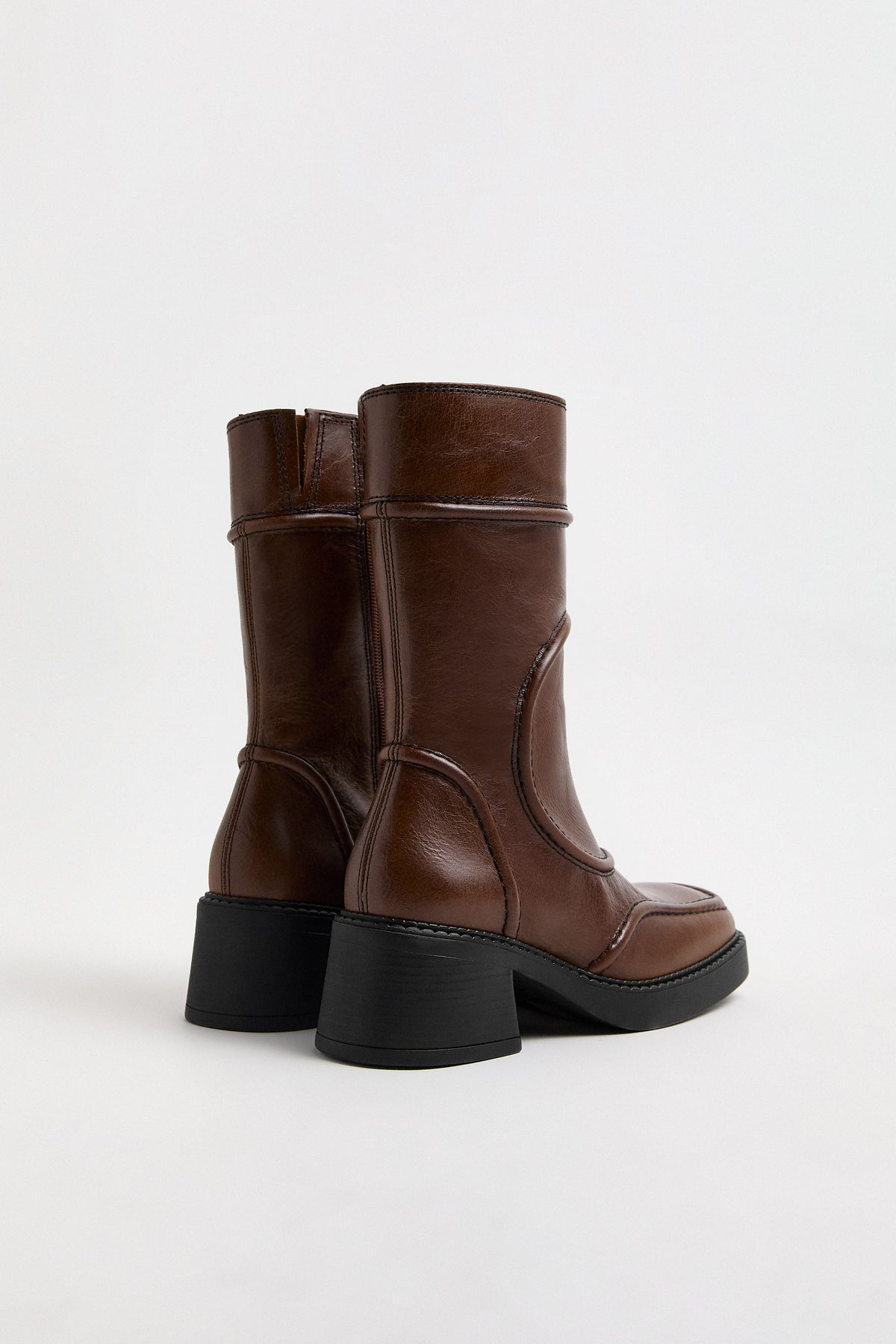 Malene Brown and Black Ankle Boots