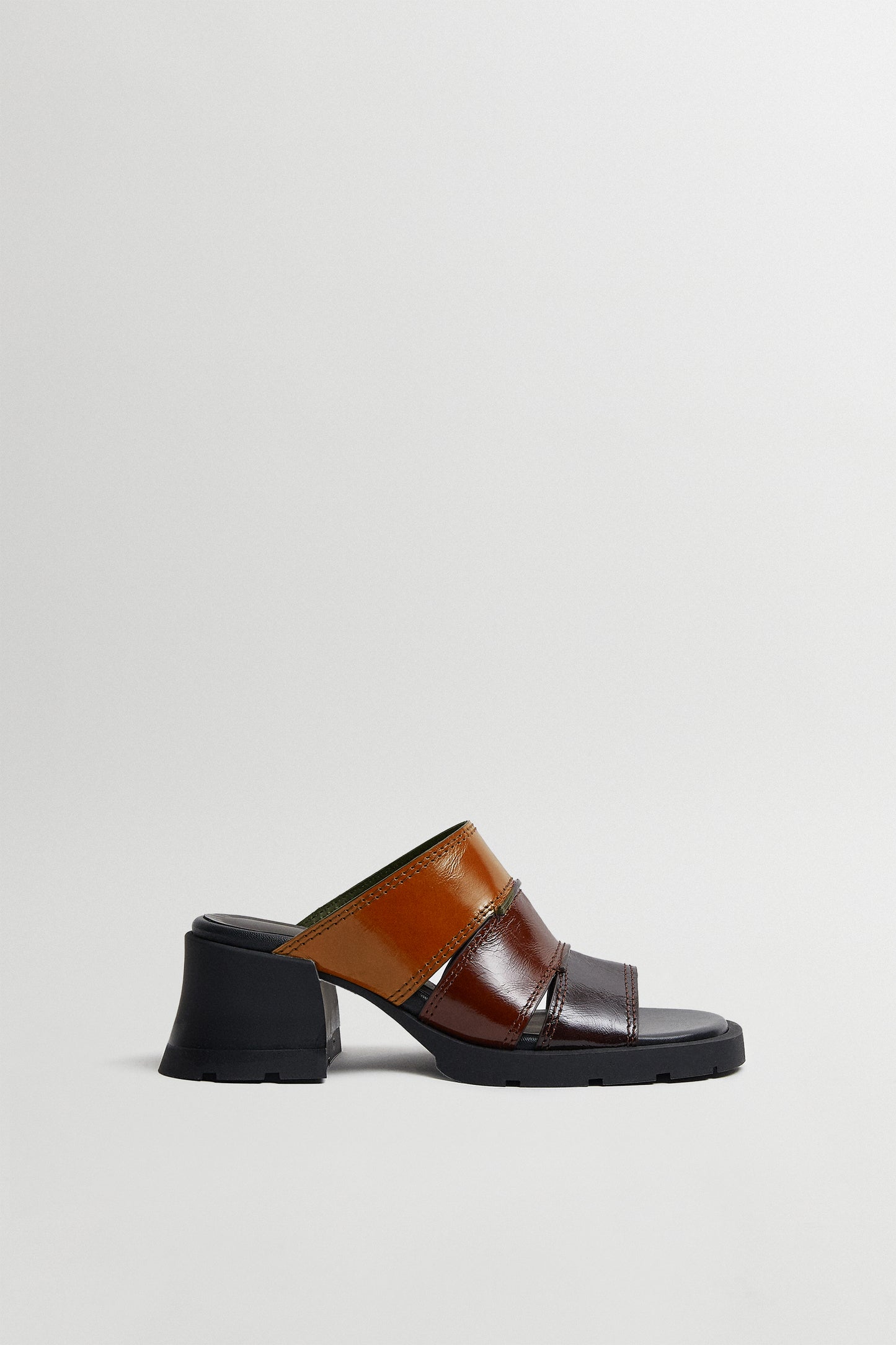 Jadzia Brown Patchwork Sandals