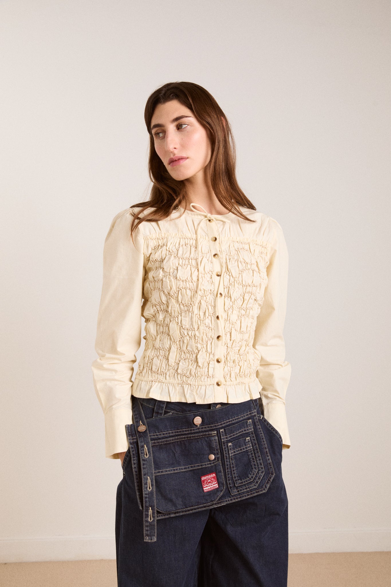 Elliana Smocked Cardi - Butter