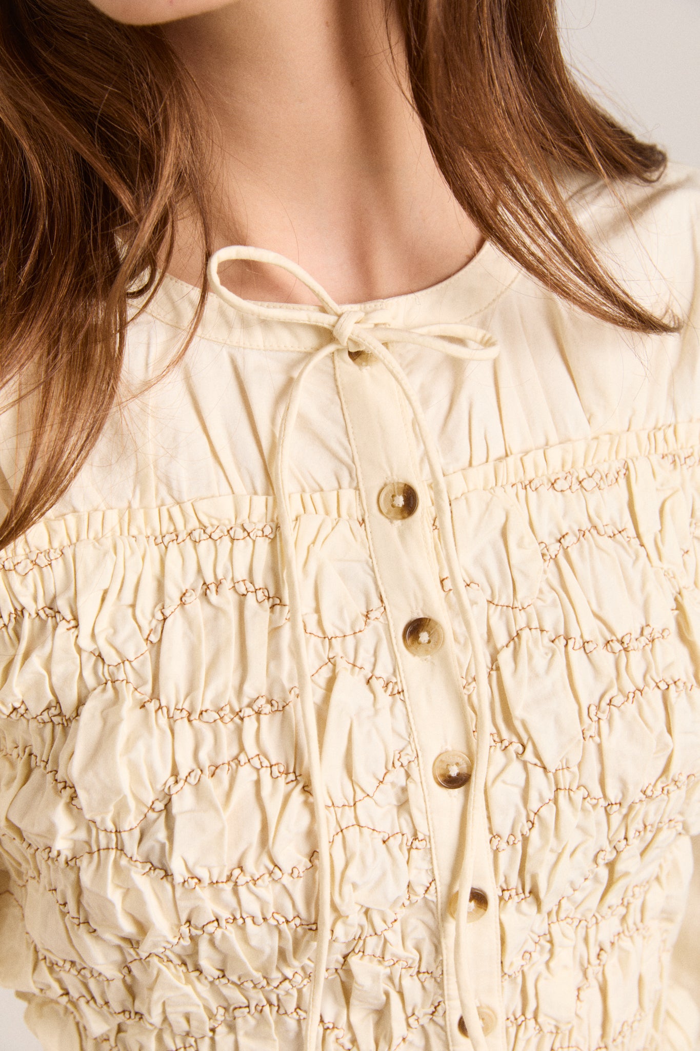 Elliana Smocked Cardi - Butter