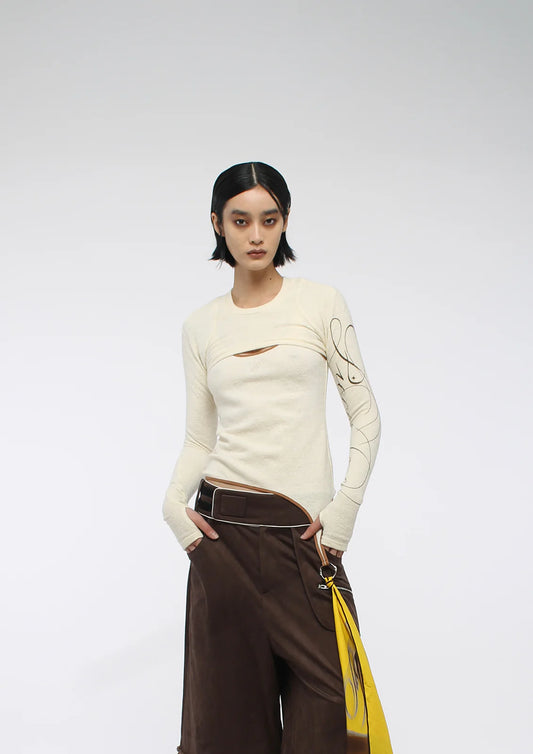 Long Sleeve Vest Two Piece Set