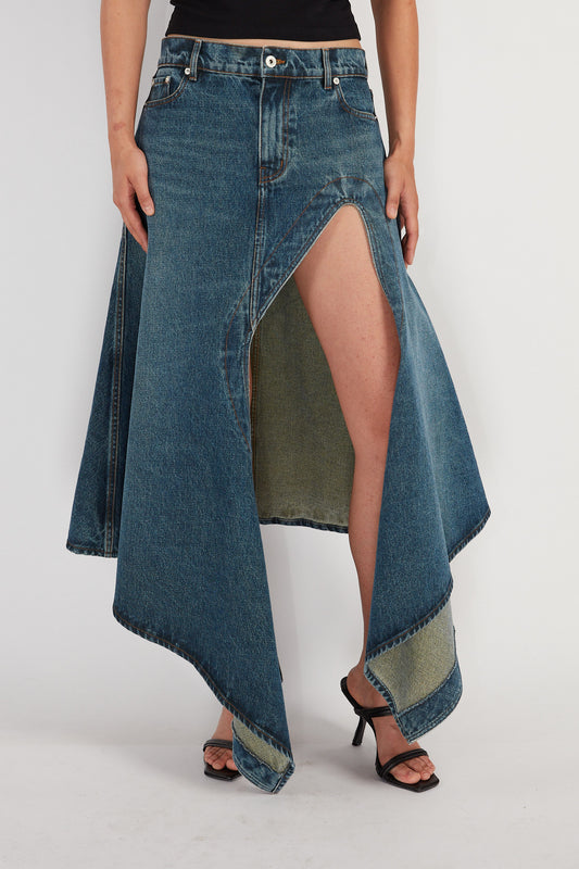 Evergreen Cut Out Denim Skirt