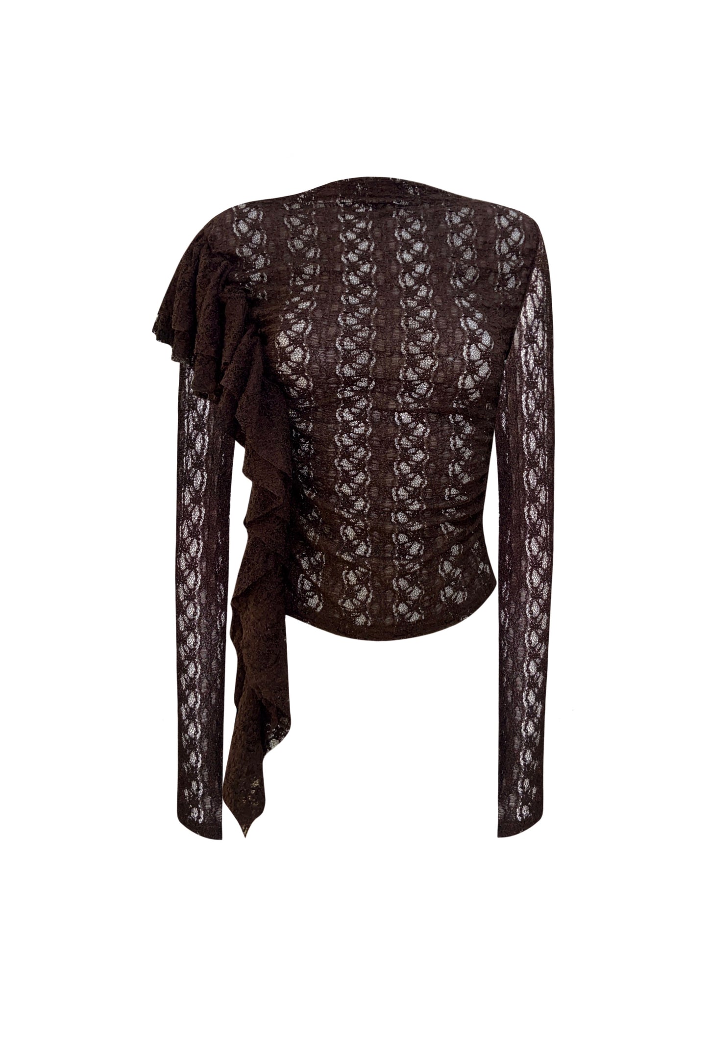 The Frill Top in Brown Lace