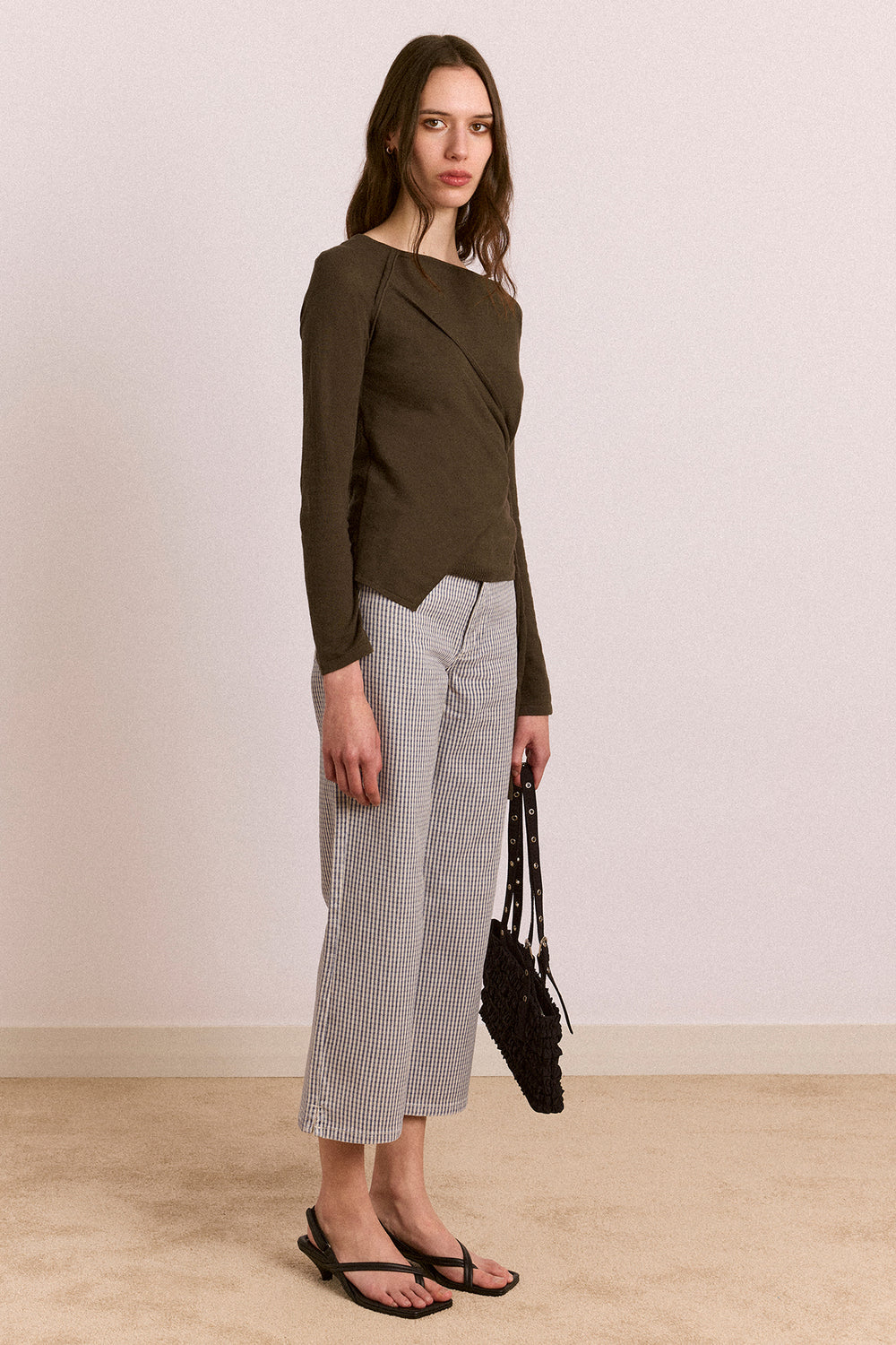 Hannie Sheer Tie Jumper Khaki