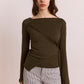 Hannie Sheer Tie Jumper Khaki