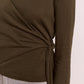 Hannie Sheer Tie Jumper Khaki