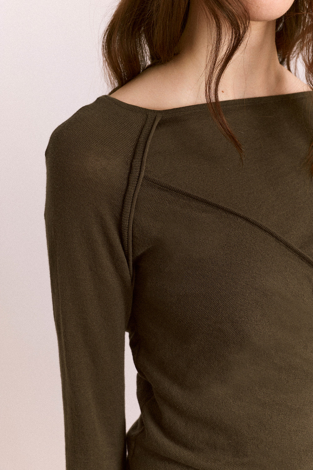 Hannie Sheer Tie Jumper Khaki