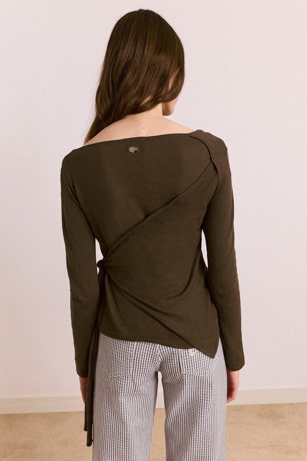 Hannie Sheer Tie Jumper Khaki