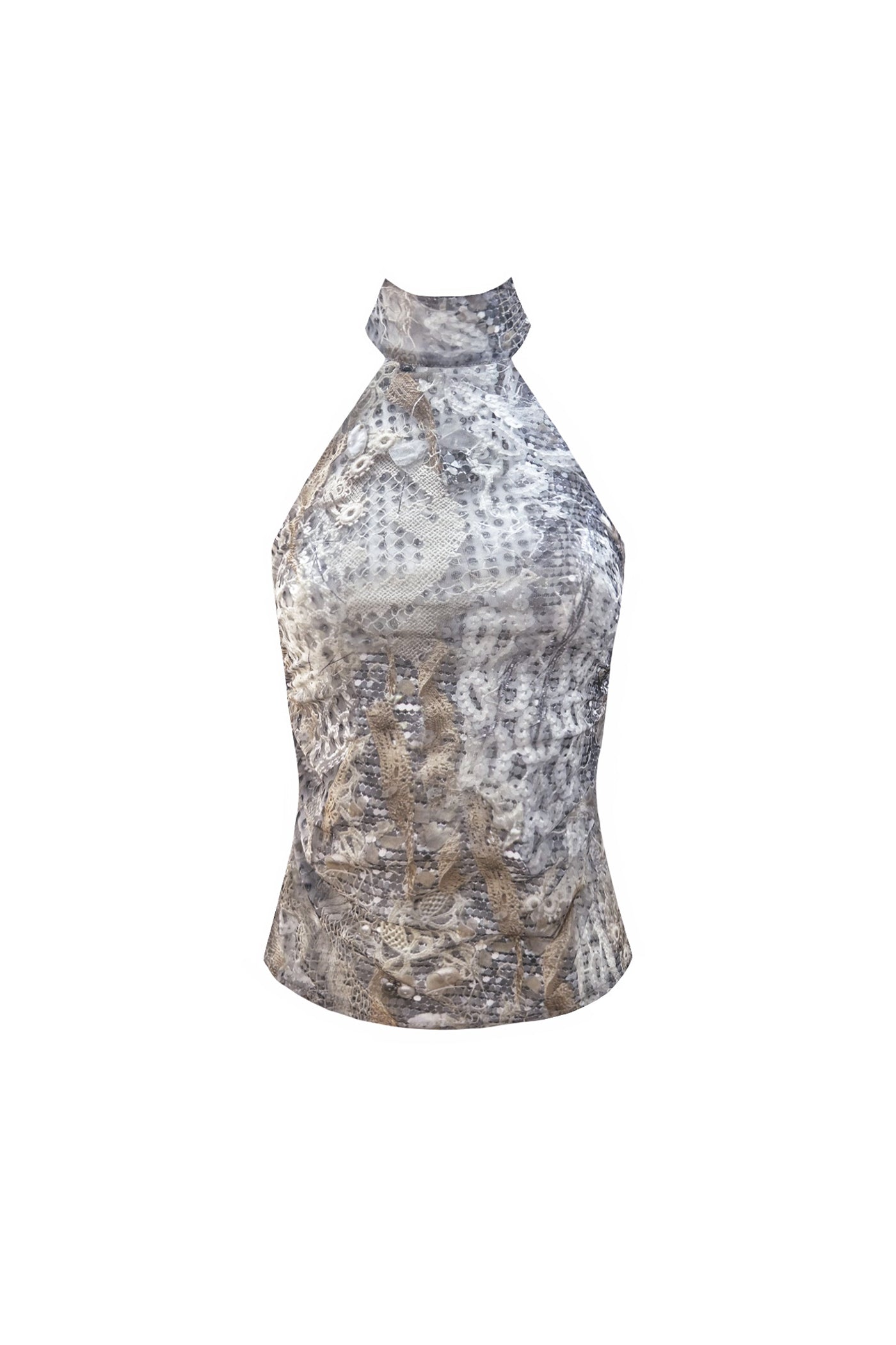 The Halter Top in Silver Current