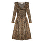 Harper Shirred Midi Dress Leopard