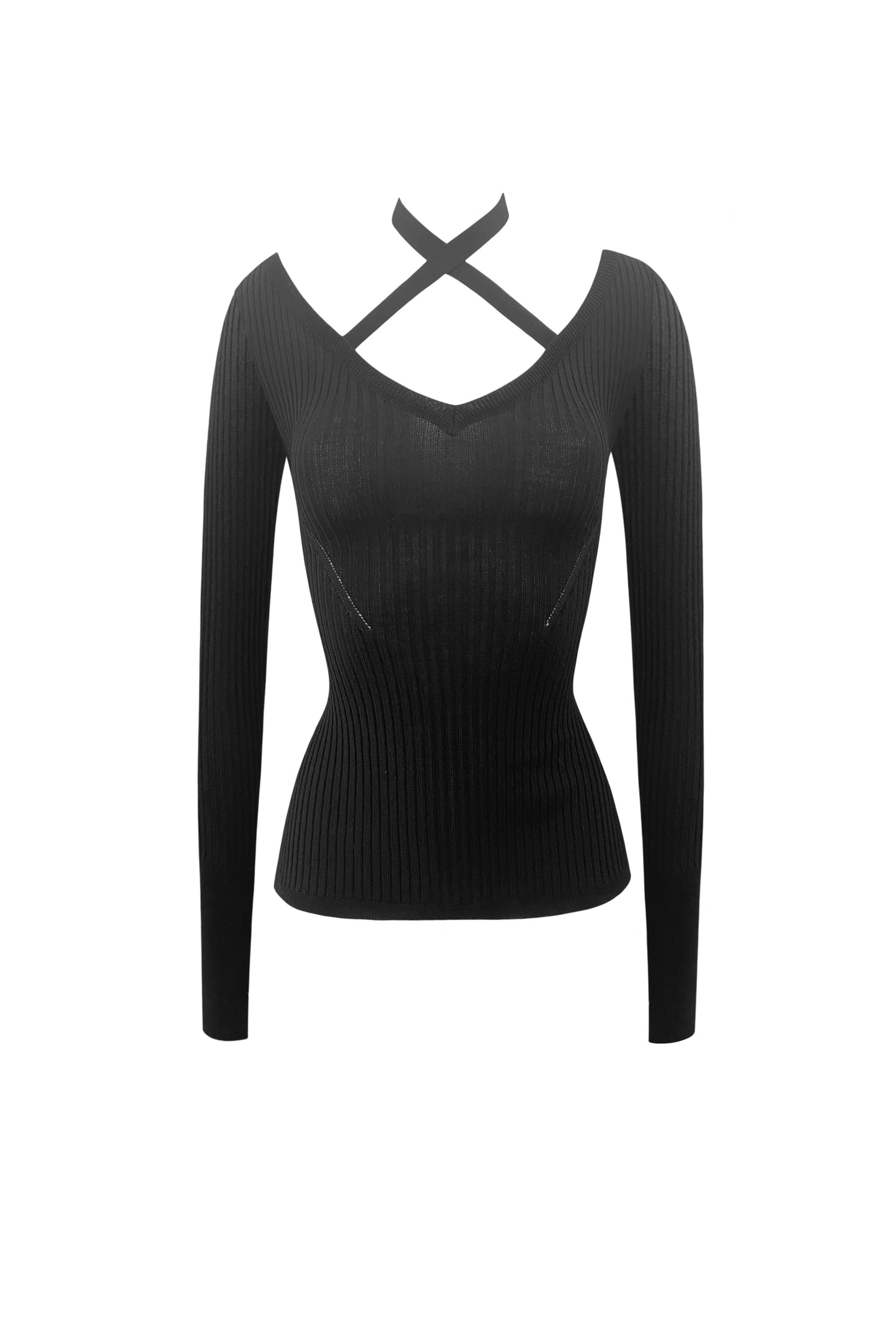 The Tie-Knit Top - Black