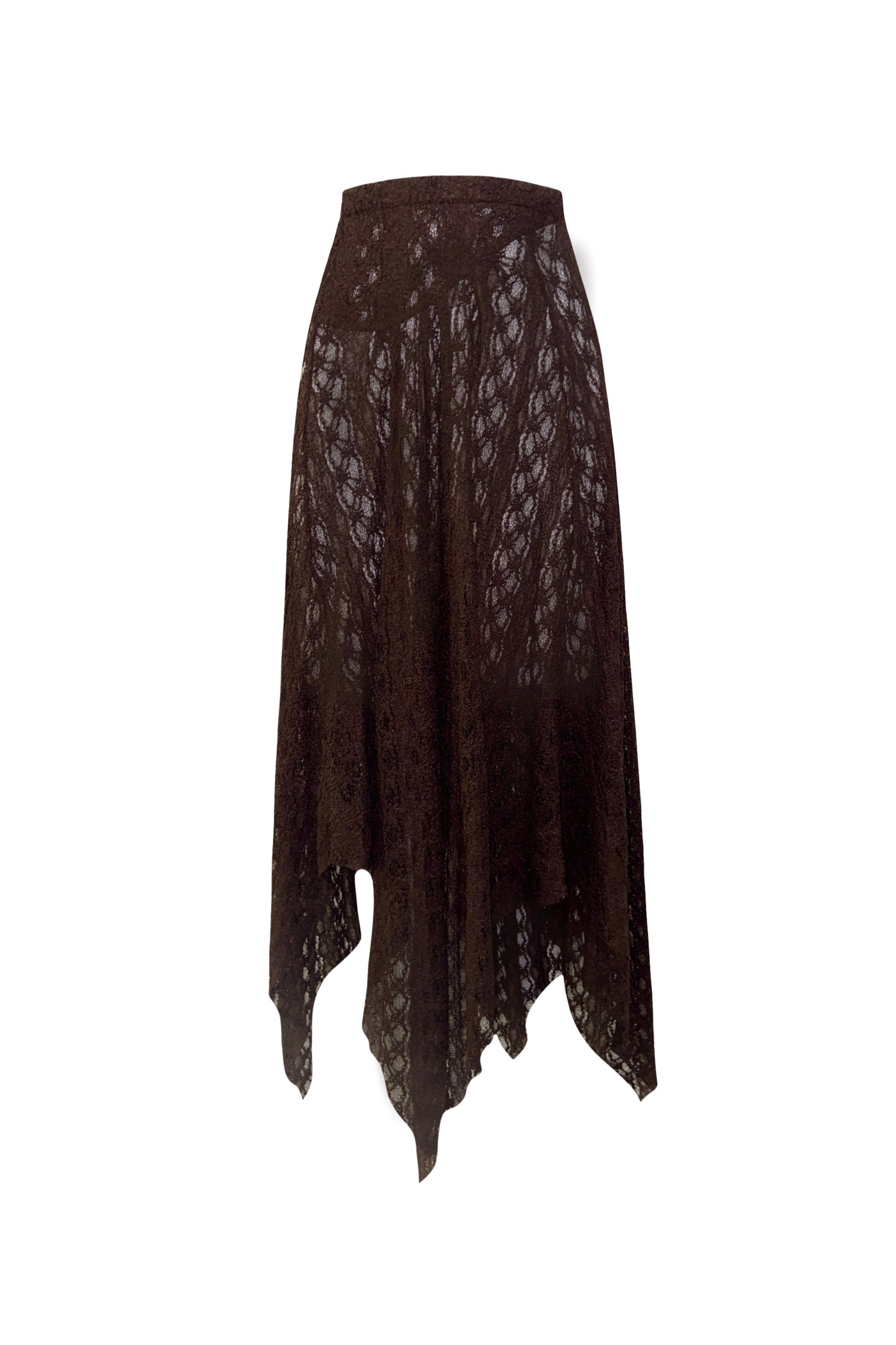 The Frill Skirt in Brown Lace